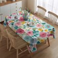 thumbnail image 2 of Pioneer Flower Floral Print Pattern Rectangle Tablecloth 60"x84",Waterproof Polyester Rectangle Table Cloth, Wipeable Spillproof Polyester Tablecloth for Dining, Camping, Indoor and Outdoor, 2 of 5