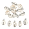 thumbnail image 1 of 10Pcs Encanto de Concha a Granel Pendientes de Concha Natural para Hacer Joyería, Plata, 1 of 6