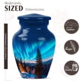thumbnail image 2 of JAGASY Northern Lights Handmade Urn for Ashes Adult Male, Blue Small Urns for Human Ashes Keepsake, Starry Sky Decorative Urns for Friends, Snowy Mountain Funeral Urn for Boy & Girl, (3 Inch), 2 of 7