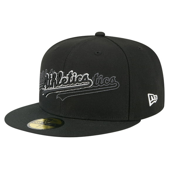 Men's New Era Black Athletics Tri-Hit 59FIFTY Fitted Hat