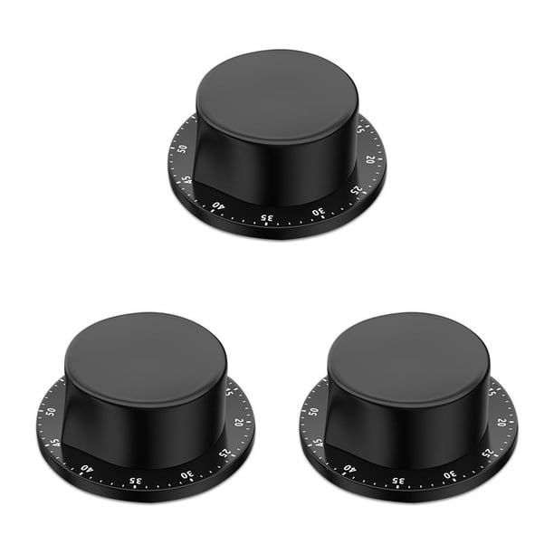 Toystoory Temporizador de cocina, reloj despertador mecánico preciso, cuenta regresiva, recordatorio de tiempo, cronómetro lavable para el Negro Temporizador 3piezas