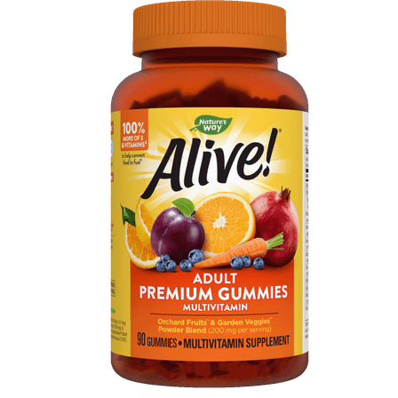 Nature's Way Alive! Premium Gummy Multivitamins, 14 Vitamins & Minerals, 90 Gummies