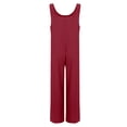 thumbnail image 5 of GILIGEGE Women's Casual Loose Overalls Jumpsuits One Piece Sleeveless Wide Leg Long Pant Rompers with Pockets Wide Leg Palazzo Pants Tank Jumpsuit Button Down Loose Bib Overalls Summer Linen Jumpsuit, 5 of 5