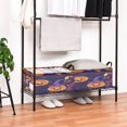 thumbnail image 7 of 2pcs Foldable Iron Frame Storage Basket Open Basket Bins Versatile Organizer for Laundry Bathroom Closet 16.9” x 11.4” x 7.7” Hand-drawn Halloween Pumpkins, 7 of 7