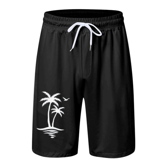 JAJAHO Mens Hawaiian Shorts Summer Beach Vacation Clothes Tropical Print Loose Fit Drawstring Shorts Comfy Bottoms