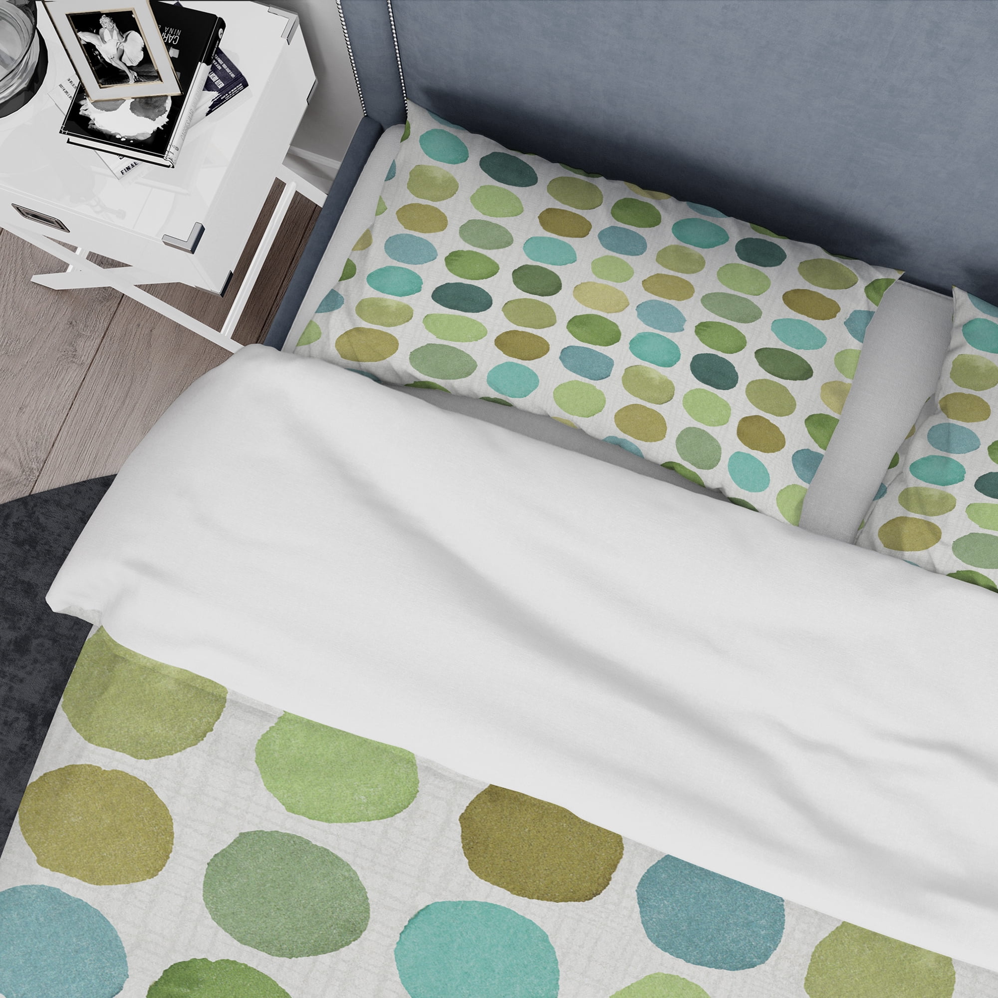 Designart 'geometric Green Circle I' Geometric Duvet Cover Set