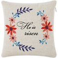 thumbnail image 1 of "He is Risen" Linen Throw Pillow Case 16x16 Zipper Closure Decorative Square Cushion Cover for Sofa Couch Bed and Car, 1 of 6