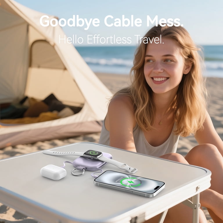 RORRY Portable Charger, 5000mAh Power Bank, Built-in Cables