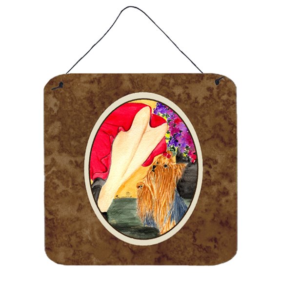 Carolines Treasures Lady with Her Yorkie Aluminum Metal Wall or Door Hanging Prints, 6 x 6", Multicolor