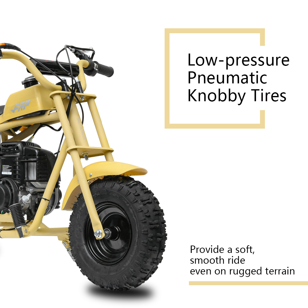 FRP DB003 Kids Dirt Off-Road Mini Dirt Bike, Kid Powered Dirt Bike Off-Road Dirt Bikes, Gas Powered Trail Mini Bike - Ultra Edition, Yellow