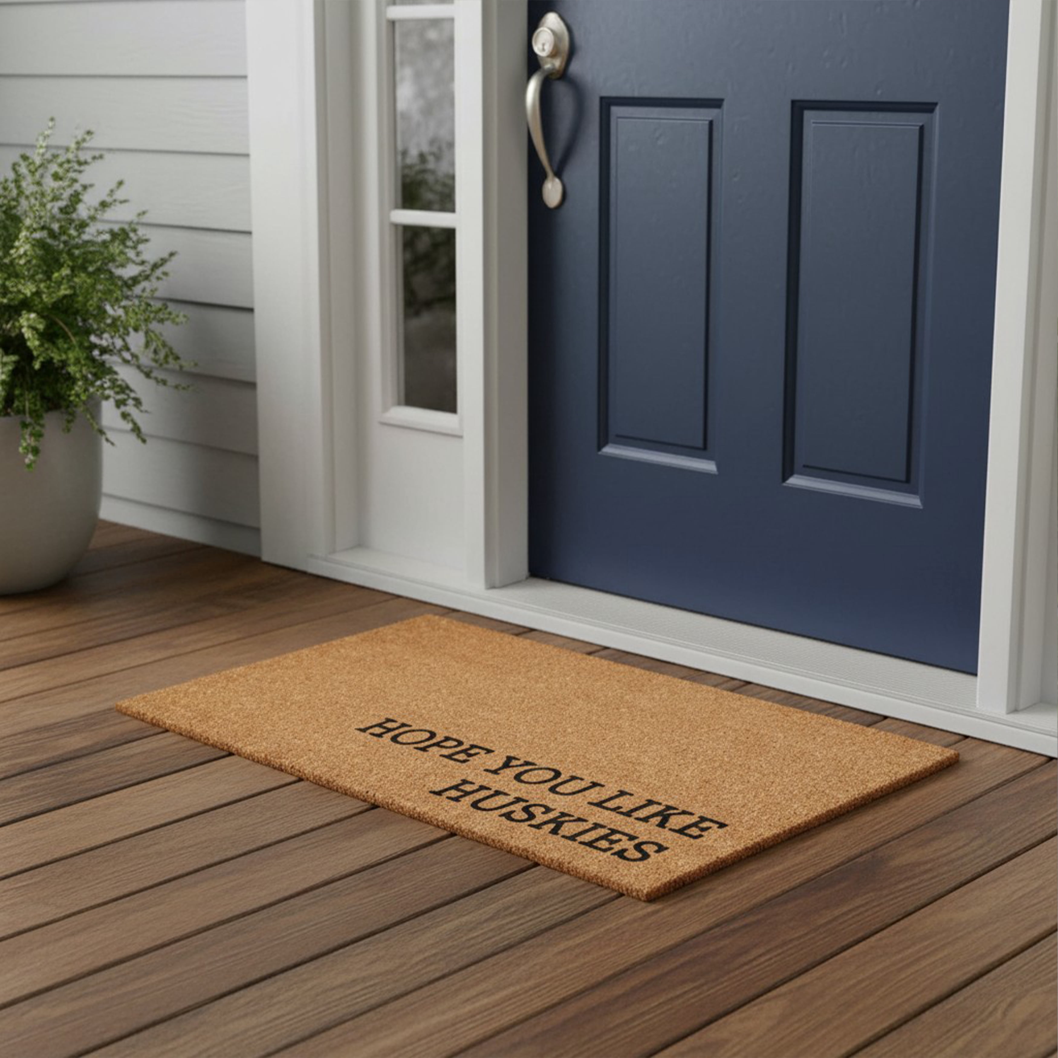Hope You Like Huskies Non Slip Vinyl Backing, Front Door Mat, Entryway Door Mat, 17"x29"