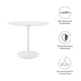 thumbnail image 6 of Modway Lippa 35.5" Round Modern Wood Top Dining Table in White, 6 of 6