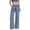 Light Blue, variant on Women's Light Wash Distressed Wide Leg Jeans High Waisted Fit
