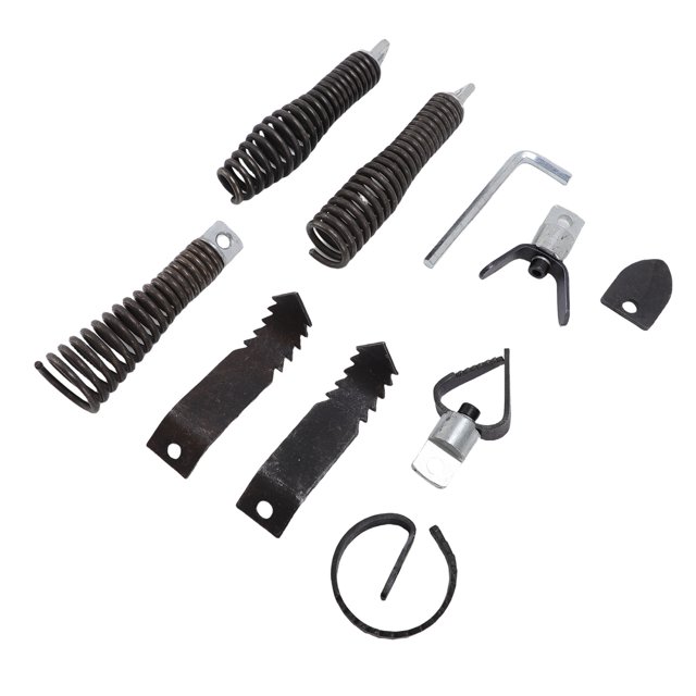 Drain Snake Drill Attachment, Replacement Multi Functional Prevent Wear Drain Auger Bits Professional 8Pcs for 5/16in-3/4in Cable