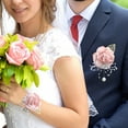 thumbnail image 3 of Trayknick Realistic Wedding Corsage Wrist Flower Corsage Rose Wrist Corsage Boutonniere Elegant Wedding Flower Accessories, 3 of 8