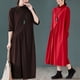 thumbnail image 5 of Vestido de cuello alto medio suelto de punto de talla grande artístico de otoño e invierno para mujeres gorditas, 5 of 5