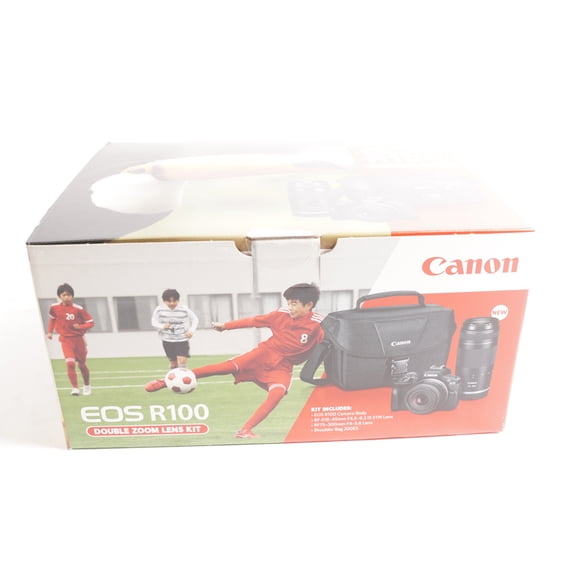 Pre-Owned Canon EOS R100 CAM Double Zoom Lens Kit w/RF-S18-45/RF75-300mm