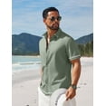 thumbnail image 5 of COOFANDY Mens Button Down Short Sleeve Shirt Linen Summer Shirts Beach Vacation, 5 of 6