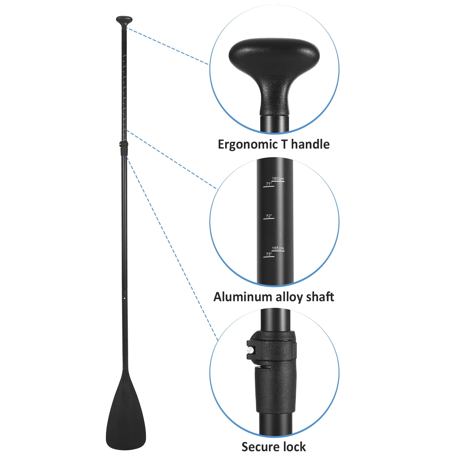 stand up paddle Paddle 3-Piece Paddle Adjustable Aluminum Stand Up Paddleboard Paddle