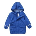 thumbnail image 2 of Gelikeya Kids Rain Poncho Boys Girls 1-16 Years Floral Pirnt Waterproof Hooded Toddler Rain Jacket for Rainy Days (Blue, 7-8 Years), 2 of 3