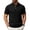 Black, variant on IWRICH Men's Corduroy Short Sleeve Polo Shirts Button up Solid Color T Shirts Summer Casual Stylish Textured Tops with Pocket Navy XL