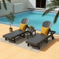 thumbnail image 3 of Polytrends  Laguna Hdpe All Weather Outdoor Patio Pool Reclining Armless Chaise Lounges (3-Piece Set) Gray, 3 of 5