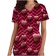 thumbnail image 1 of Fiudx Ofertas Flash Del Día Solo En Línea Blusa de Manga Corta con Cuello En V para Mujer, Uniforme de Trabajo, Impresión de Bolsillo, 1 of 3