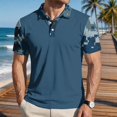 thumbnail image 2 of Homeyce Mens Polo Shirts Short Sleeve Contrast Collared Polo Shirts Button Down Classic Casual Lightweight Polo Sweater Solid Color Golf Shirts,Blue 4XL, 2 of 5