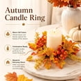 thumbnail image 5 of Aurorax Fall Candle Holders,Fall Candle Ring Wreath with Berries Pumpkin 14" Rustic Thanksgiving Harvest Decor Table Centerpiece, 5 of 6