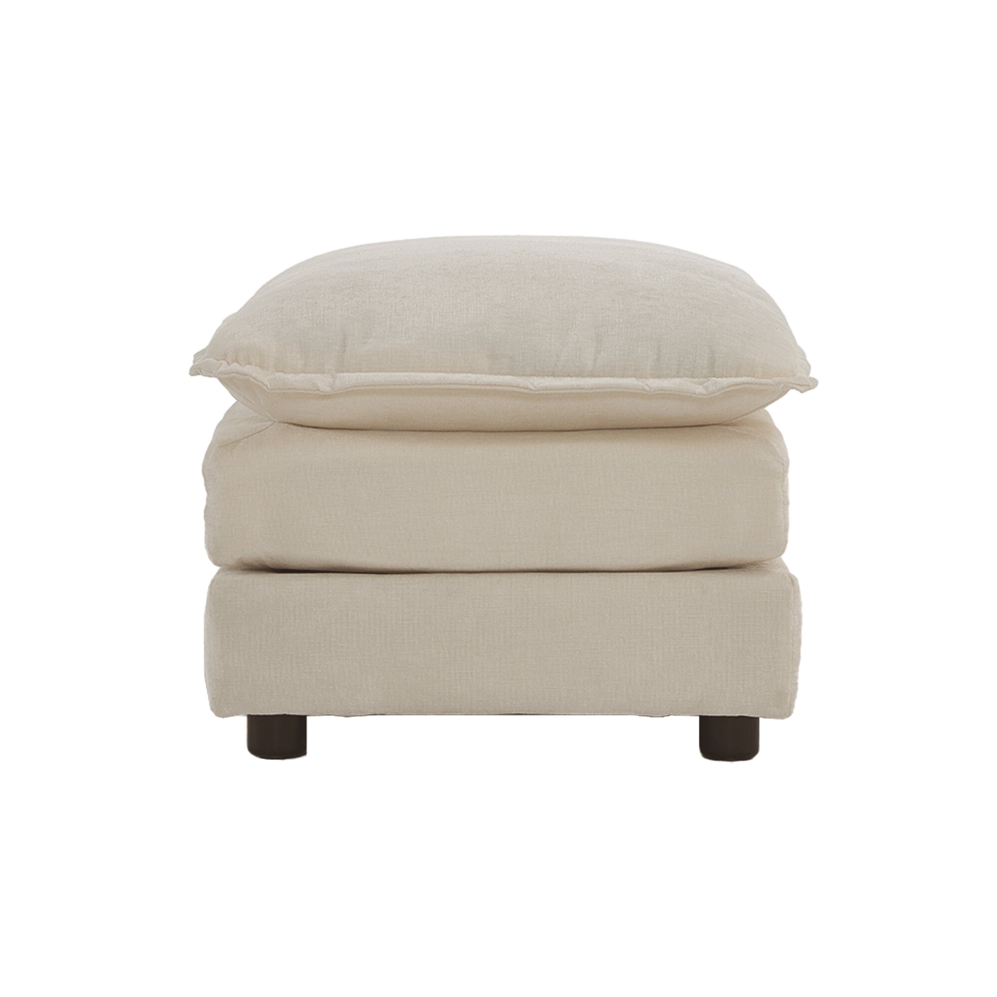 Ottomans With Storage Chenille Fabric Ottomans Footrest to Combine with 2 Seater Sofa, 3 Seater Sofa and 4 Seater Sofa, Beige,Large Ottomans