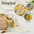 thumbnail image 3 of Yellow Sunflowers Throw Pillow Covers, Daisy Bees Elegant Pastoral Floral Soft Breathable Pillow Cases with Invisible Zipper for Sleeping, Standard Pillowcases for Couch Bed Sofa Chair 20x26 Inches, 3 of 9