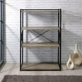 thumbnail image 5 of Bowery Hill Corday Gray Wood and Black Metal Bookcase, 5 of 8