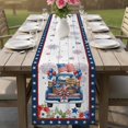 thumbnail image 4 of Independence Day Truck Table Runner 72 Inches, Blue Star Firework 4th of July Wood Bed Runner Dresser Scarves Tabletop for Indoor Outdoor Parties/Ceremony/Banquet, 16" x 72", 4 of 9