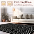 thumbnail image 2 of ODIKA 6'x9' Machine Washable Non-Slip Area Rug, Geometric Maze Contemporary Floor Art High Traffic Rug, Black, 121614, 2 of 7