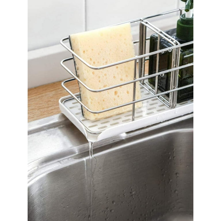 Sponge Holder Kitchen Organizer Dish Drainer Soap Rack Sink Tray