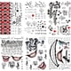 thumbnail image 1 of wonima02 6 Sheets Halloween Temporary Tattoo Stickers, Fake Tattoo Stickers for Men Women Full Body Bundle for Costume Cosplay Party Accessory, Large Size 8.2 x 11.6 inches, 1 of 1