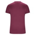 thumbnail image 5 of Staron Women's Short Sleeve T-Shirt Solid Color Crewneck Casual Pullover Top Plus Size Fashion Basic Tee, Wine S, 5 of 7