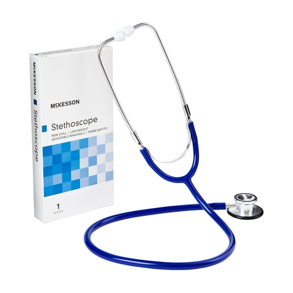 McKesson Stethoscope, Double-Sided Chestpiece - 22 in Tube, Royal Blue, 1 Ct