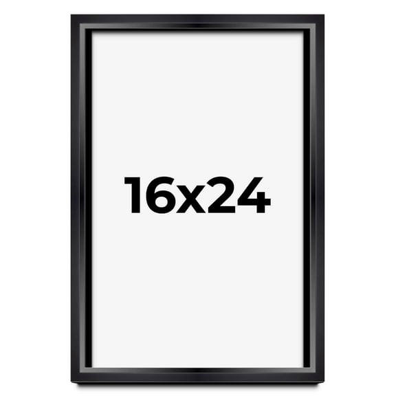 16x24 Shadow Box Frame Black | 1.25 inches Deep Real Wood Contemporary Shadowbox Display Frame | UV