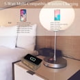 thumbnail image 4 of POWKOL - Reloj despertador digital de madera con carga inalámbrica, 3 configuraciones de alarma y 3 velocidades de atenuación, pantalla LED de tiempo, puerto de carga USB o 4 pilas AAA, para, 4 of 6