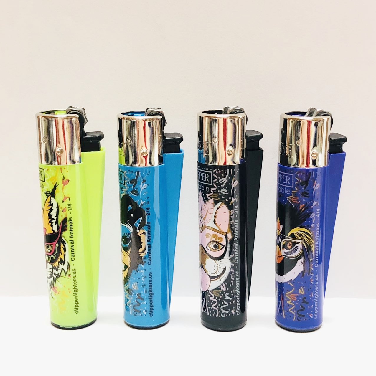 Buy Clipper Lighters Classic Large Reusable Lighter Carnival Animals Collection Lot of 4 Online