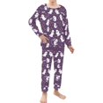 thumbnail image 2 of DISNIMO Purple Halloween Ghost Pajamas for Kids Girls Pajama Sets Size 7-8 Kids 2 Piece Pajama Set Girls Pjs for Boys Long Sleeve Pajamas with Pockets Kids Sleepwear Sets, 2 of 7