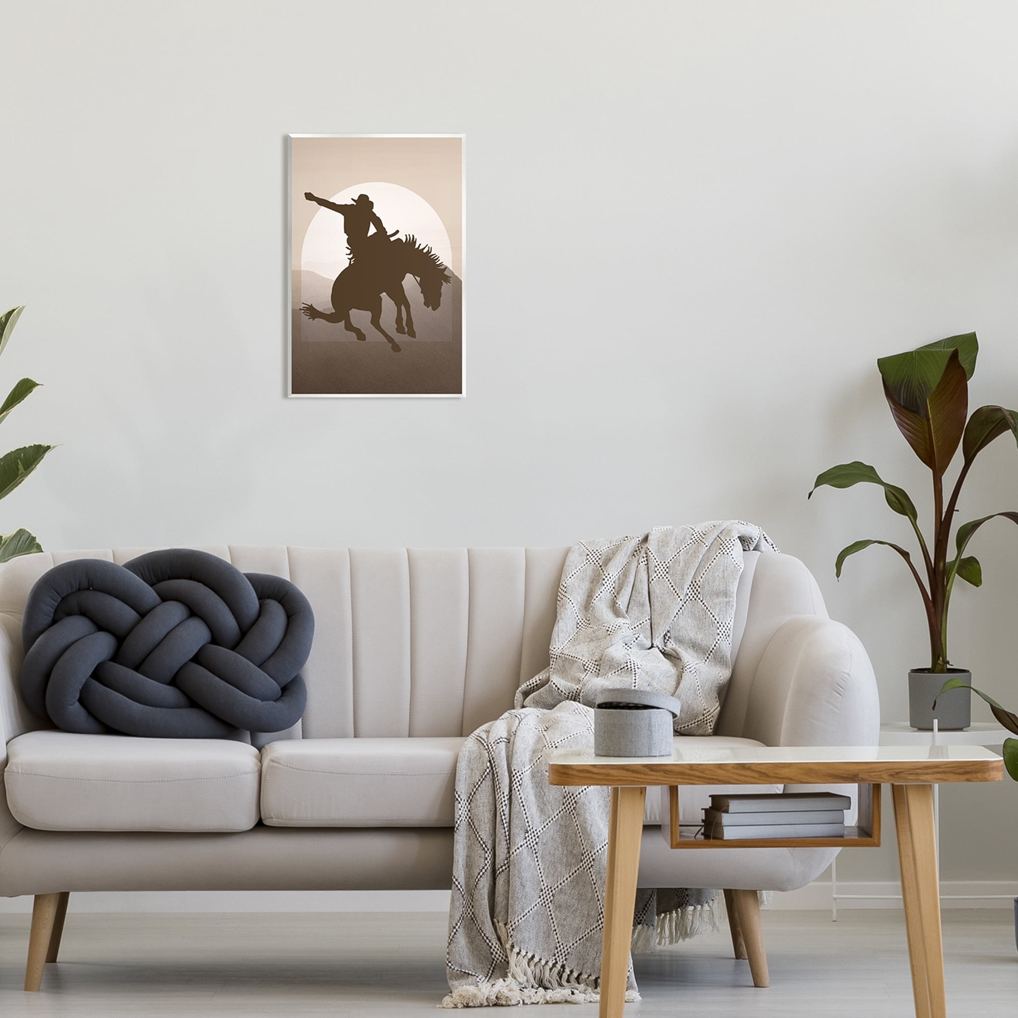 Stupell Industries Modern Cowboy Silhouette Animals & Insects Painting Unframed Art Print Wall Art, 13 x 19