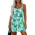 thumbnail image 4 of PRETTYGARDEN Women's Summer Dresses Casual Print Spaghetti Strap Sleeveless Sundress Beach Vacation Cover Ups, 4 of 9