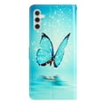 thumbnail image 5 of Allytechgroup Pattern Wallet Flip Case for Samsung Galaxy A54 5G, Premium PU Leather Kickstand Card Slots Cover Case with Wrist Strap Magnetic Clasp Shockproof Anti-Scratch Case, Blue Butterfly, 5 of 8