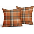 thumbnail image 2 of Fall Plaid Pillow Covers 18x18 Set of 2 Burnt Orange Blue Buffalo Plaid Tartan Print Autumn Colored Decorative Outdoor Pillowcases Farmhouse Rustic Throw Cushion Case Decor for Home Couch Sofa Bed, 2 of 6