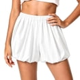 thumbnail image 2 of Womens Bubble Shorts Summer Casual High Rise Elastic Waisted Wide Leg Puffed Balloon Short for Women, 2 of 7