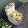 thumbnail image 3 of HELLHERO Sunflower Motifs Durable Toilet Bowl Cover Elastic Edge Polyester, Universal, Soft 17x21 Inches, 3 of 8