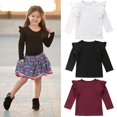 thumbnail image 3 of Baby Girl Long Sleeve Solid Color Ruffle Top for Autumn and Spring, 3 of 9