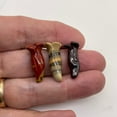 thumbnail image 4 of Carved 3 Mookaite Trumpet Flower Beads 10214A, 4 of 12